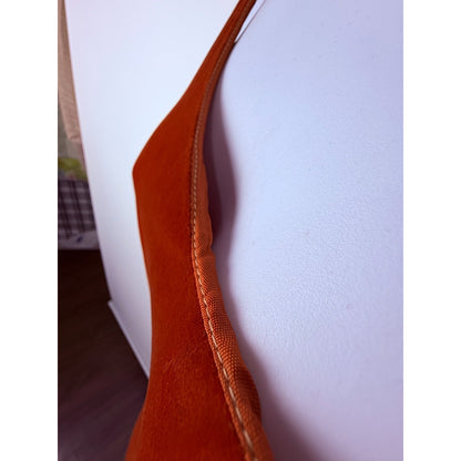 Vintage 1940s Henry Rosenfeld old hollywood orange/red velvet dress - Small
