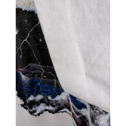 Vintage 80s F-117 Stealth Fighter lightning moon tee, Screen Stars, L