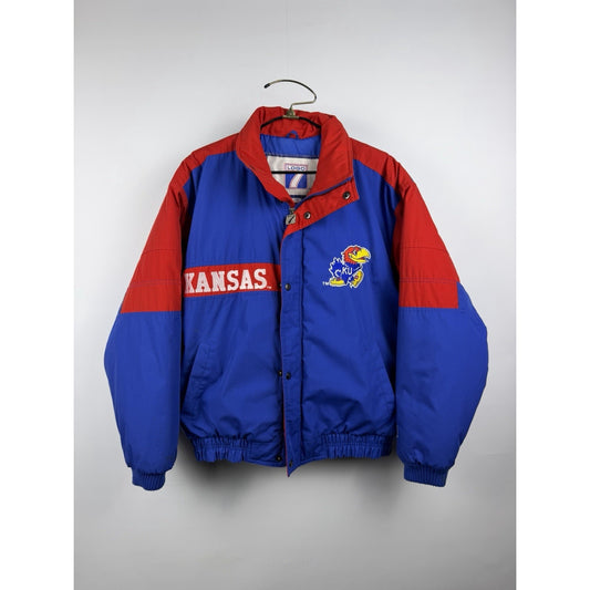 University of Kansas KU Jayhawks Logo 7 puffer jacket, 90s, Large