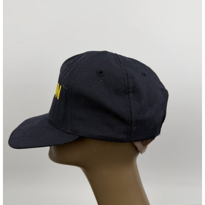 Vintage Top Gun Hat Cap Snap Back Mens One Size Navy Yellow Eagle Crest 80s USA