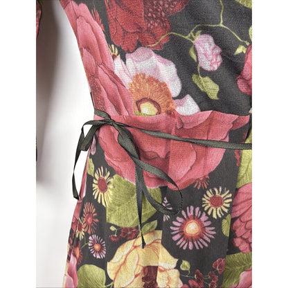 Y2K Anthropologie Weston wear Floral Dress Wrap Top Fitted Cute Small Mesh USA