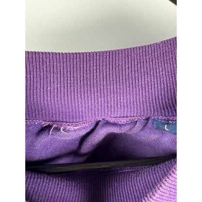 Vintage 90s Chaps Ralph Lauren purple crewneck, navy chest stripe, L