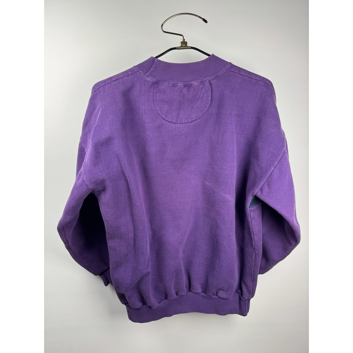 Vintage 90s Chaps Ralph Lauren purple crewneck, navy chest stripe, L