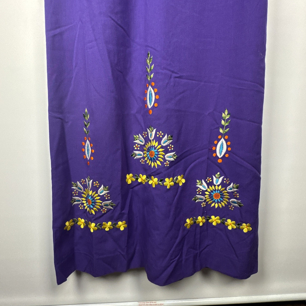 Vintage 1970s Maxi Floral Embroidered Peasant Dress Bordados Mary Vi Mexican