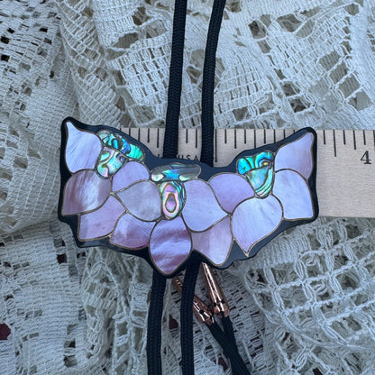 Daphne's abalone bouquet bolo tie (1970s)