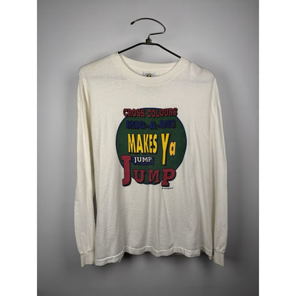 Vintage 90’s Cross Colours MIG-A-DEE Makes Ya Jump Hip Hop Longsleeve XL 24x27