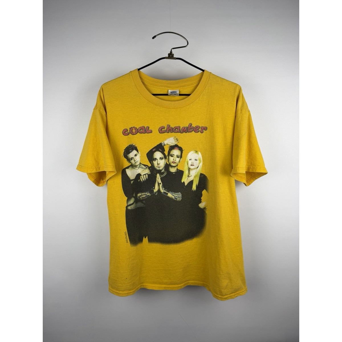 Vintage 1999 Coal Chamber Rare Yellow Chamber Music Nu Metal Blue Grape XL 23x29