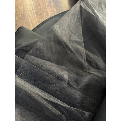 Vintage NWT Saks Fifth Avenue Victor Costa Circle Maxi Skirt Black Tulle Long