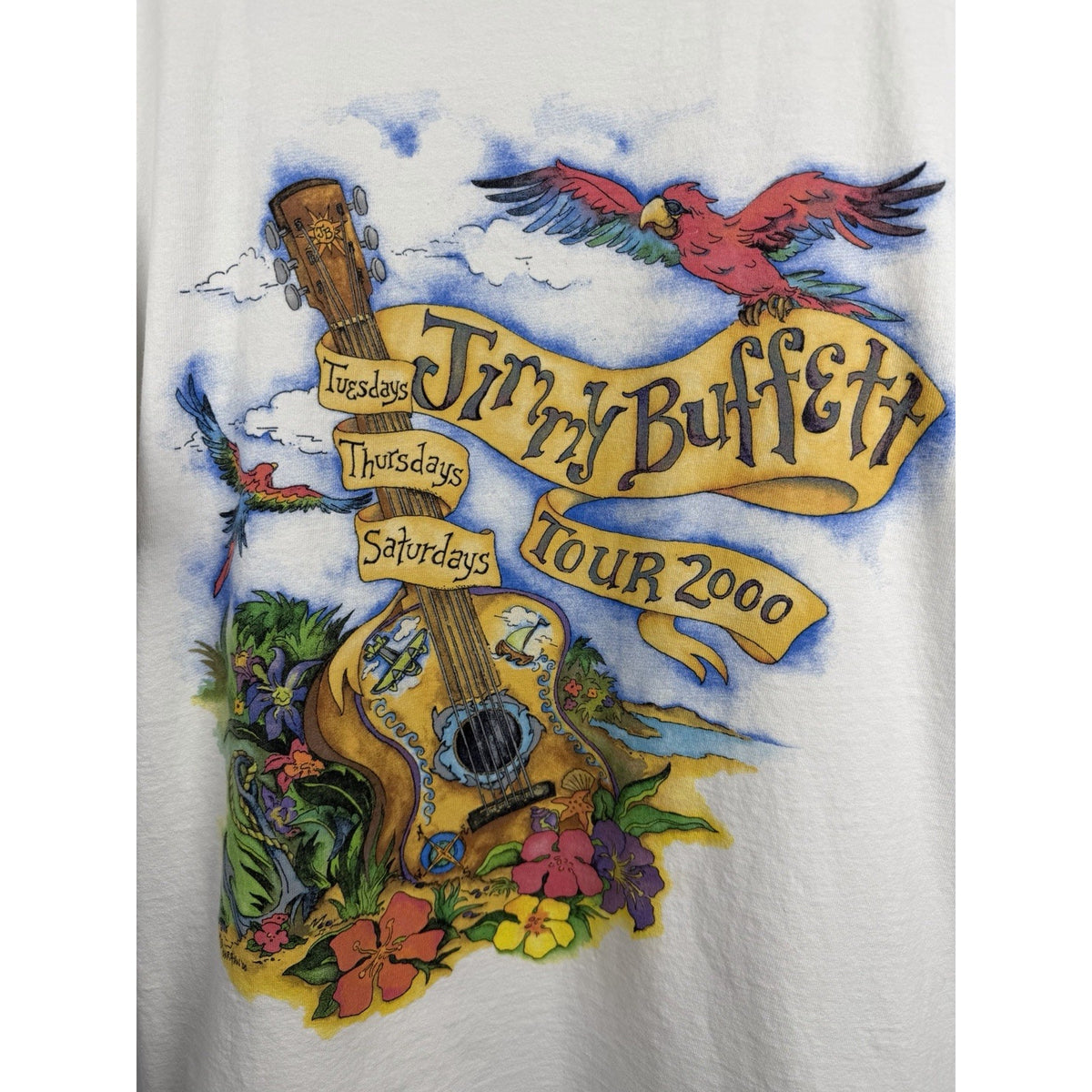 Vintage Jimmy Buffett Tour 2000 Tuesday Thursday Saturday Shirt Tultex XL 23x29