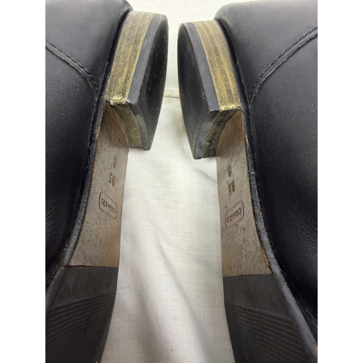 Coach Benita black leather over-the-knee riding boots, size 9.5 B