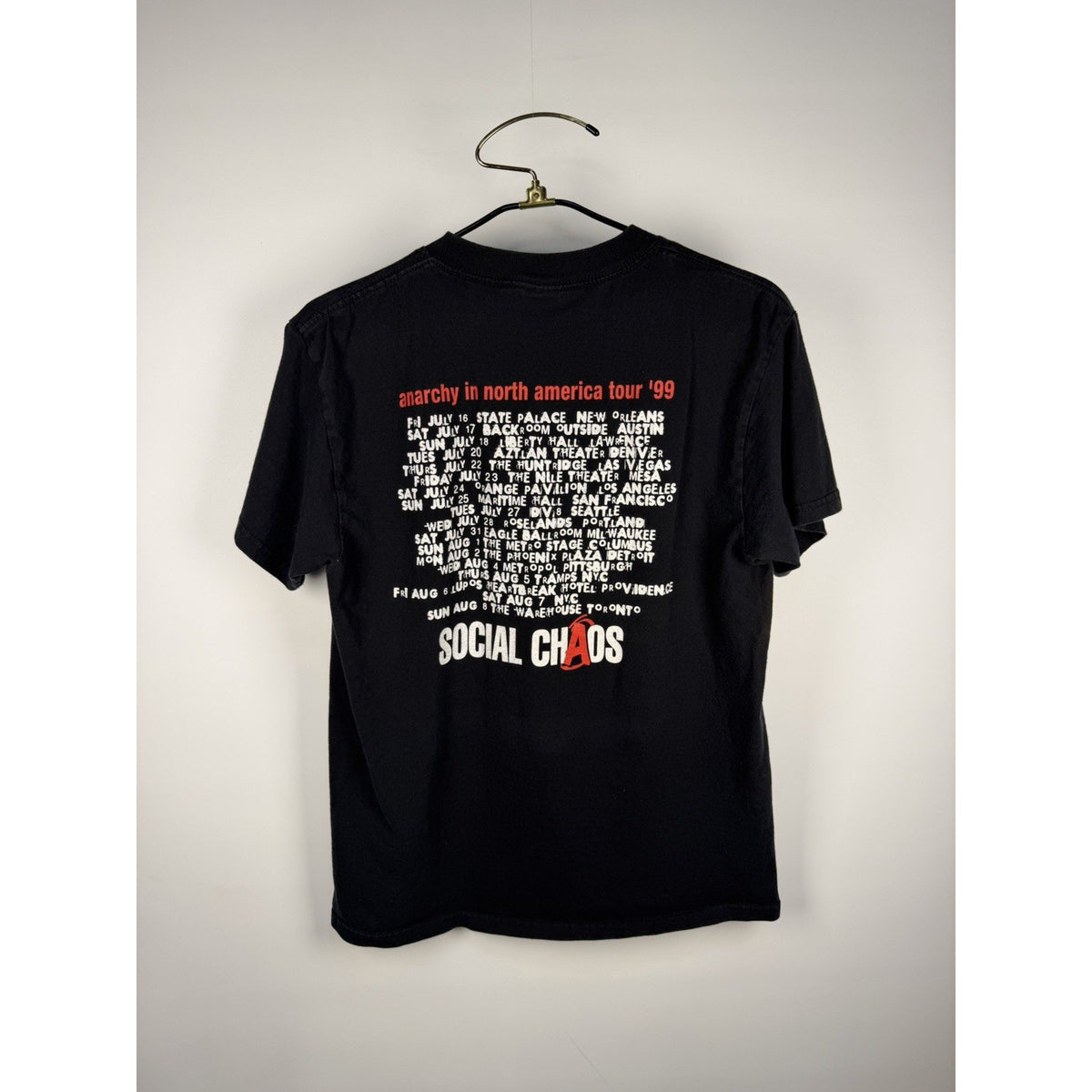 Vintage 1999 Social Chaos Anarchy In North America Tour TSOL DRI DOA Etc M 20x27