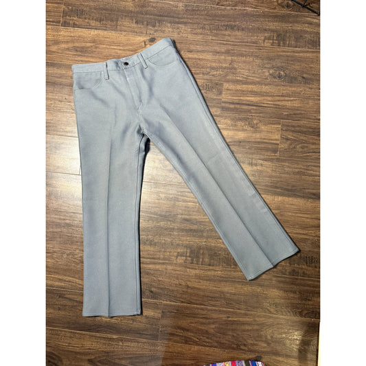 Wrangler gray polyester flares 34x29 (1970s)