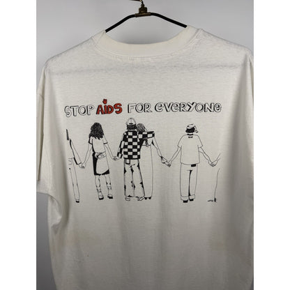 Vintage 90s SAFE Stop AIDS For Everyone tee, single stitch, XL