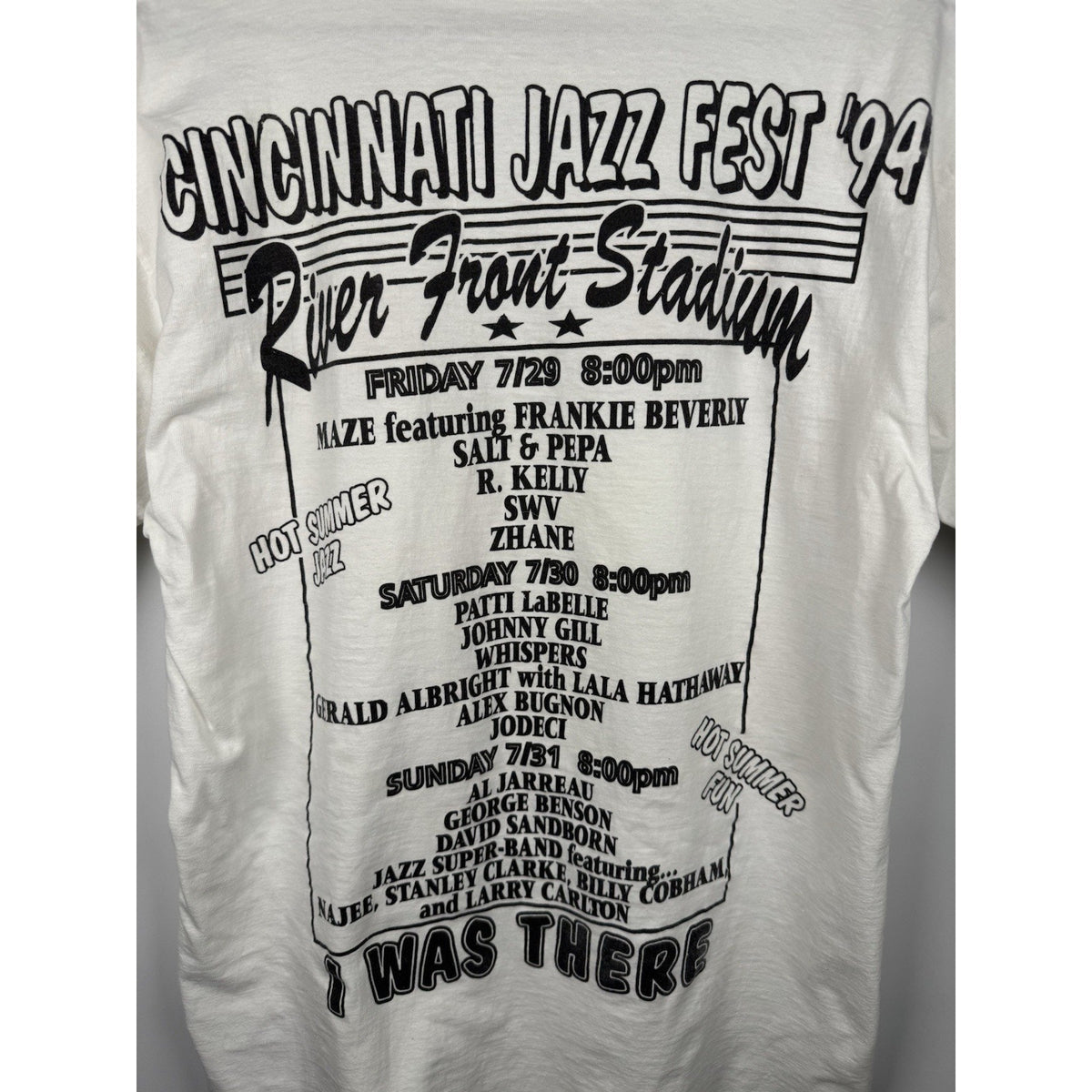 Vintage 1994 Cincinnati Jazz Fest Shirt R Kelly Salt-n-Pepa Jodeci Large 21.5x29