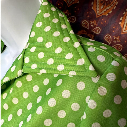 Hello Dotty, green polkadot dress (1970s)