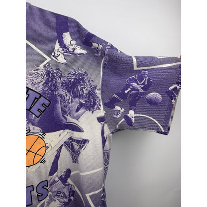 Vintage 90s Charlotte Hornets Hugo AOP tee, Magic Johnson T's, XL
