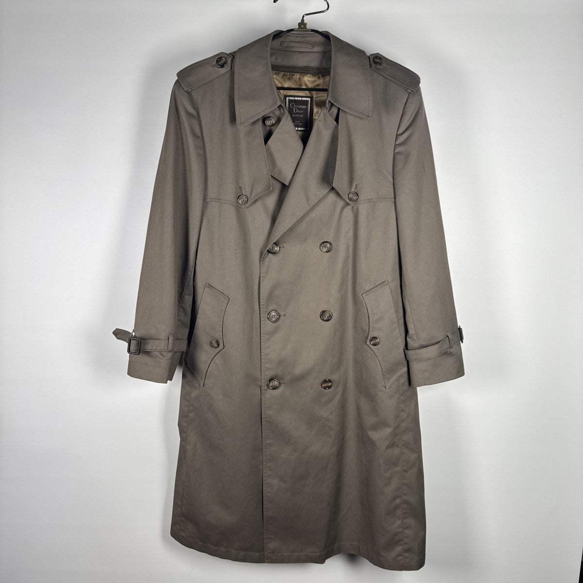 Christian Dior Authentic Trench Coat Mens 40S Belted Wool Liner Vintage Classic