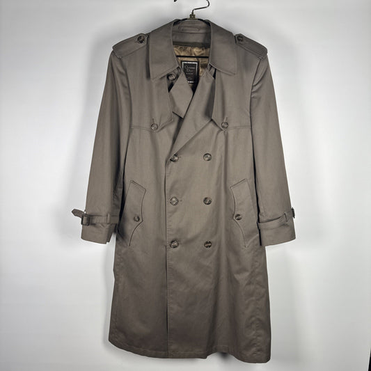 Christian Dior Authentic Trench Coat Mens 40S Belted Wool Liner Vintage Classic