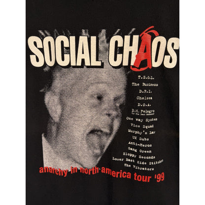 Vintage 1999 Social Chaos Anarchy In North America Tour TSOL DRI DOA Etc M 20x27