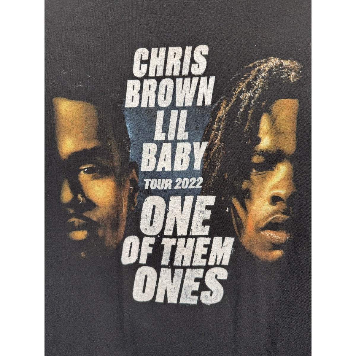 Chris Brown Lil Baby One Of Them Ones Tour Rap Tee Double Sided Black Hip Hop Concert T-Shirt Mens Medium