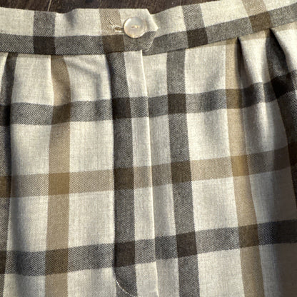 1960s Lanvin Couture Wool Plaid Skirt - 26” waist