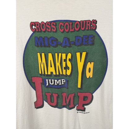 Vintage 90’s Cross Colours MIG-A-DEE Makes Ya Jump Hip Hop Longsleeve XL 24x27