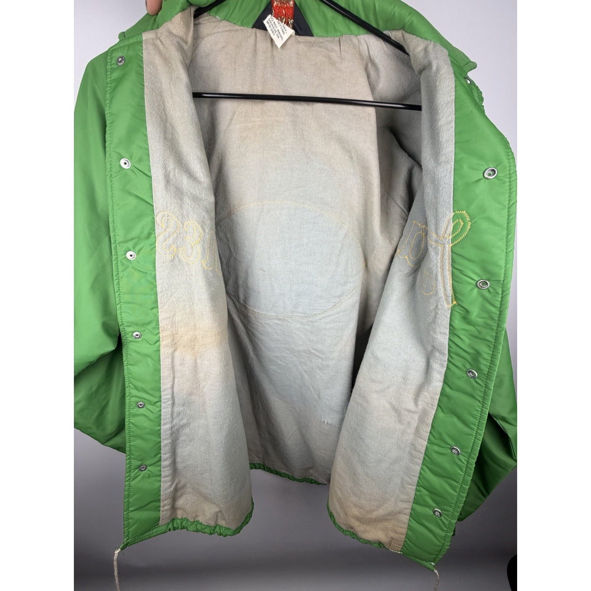 Vtg 1970s Jacket Green Sz XL JAMES GANG Memphis Football