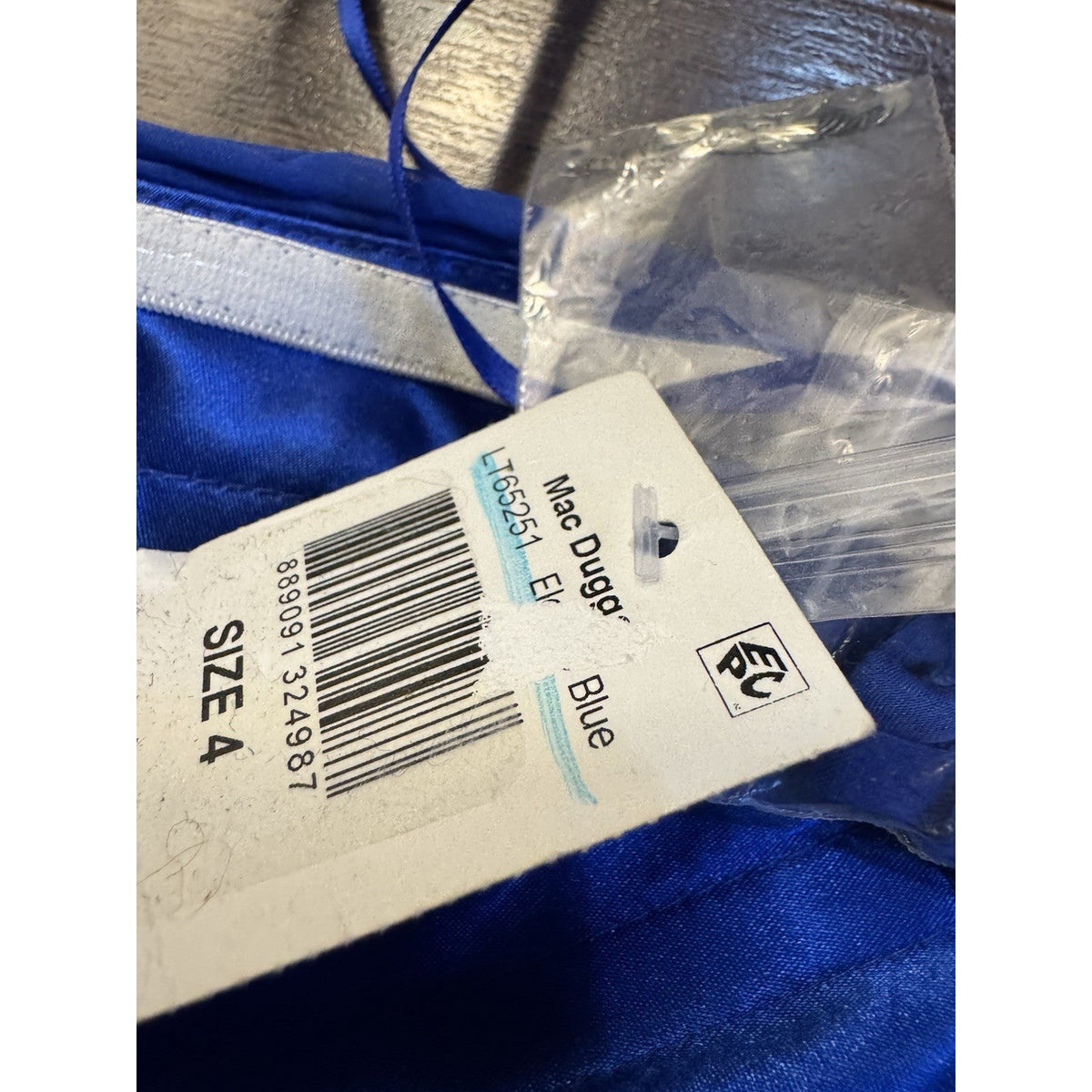 Mac Duggal Size 4 Electric Blue Beads Jewels Embellishments Strapless Short Gown