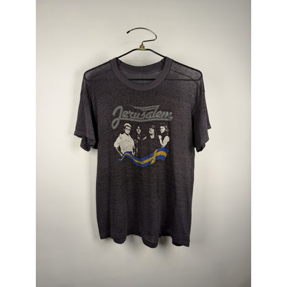 Vintage 1985 Jerusalem In His Majesty's Service tour tee, thrashed, XL