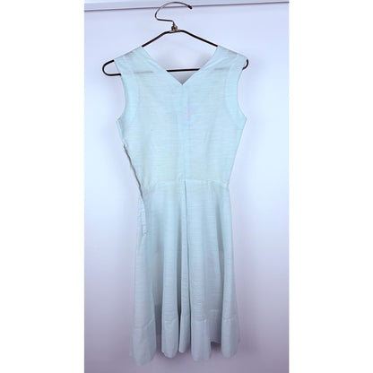 vintage 40s 50s peg palmer blue sundress pin up xs 24" waist POCKETS