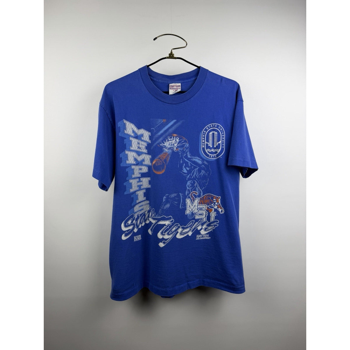 Vintage 90s Memphis State University Tigers In Your Face tee, XL