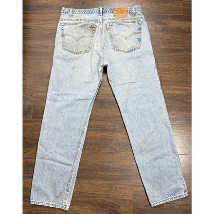 Vintage Levis 550 Jeans Mens 38x32 Relaxed Fit Thrashed Made USA 90s Denim