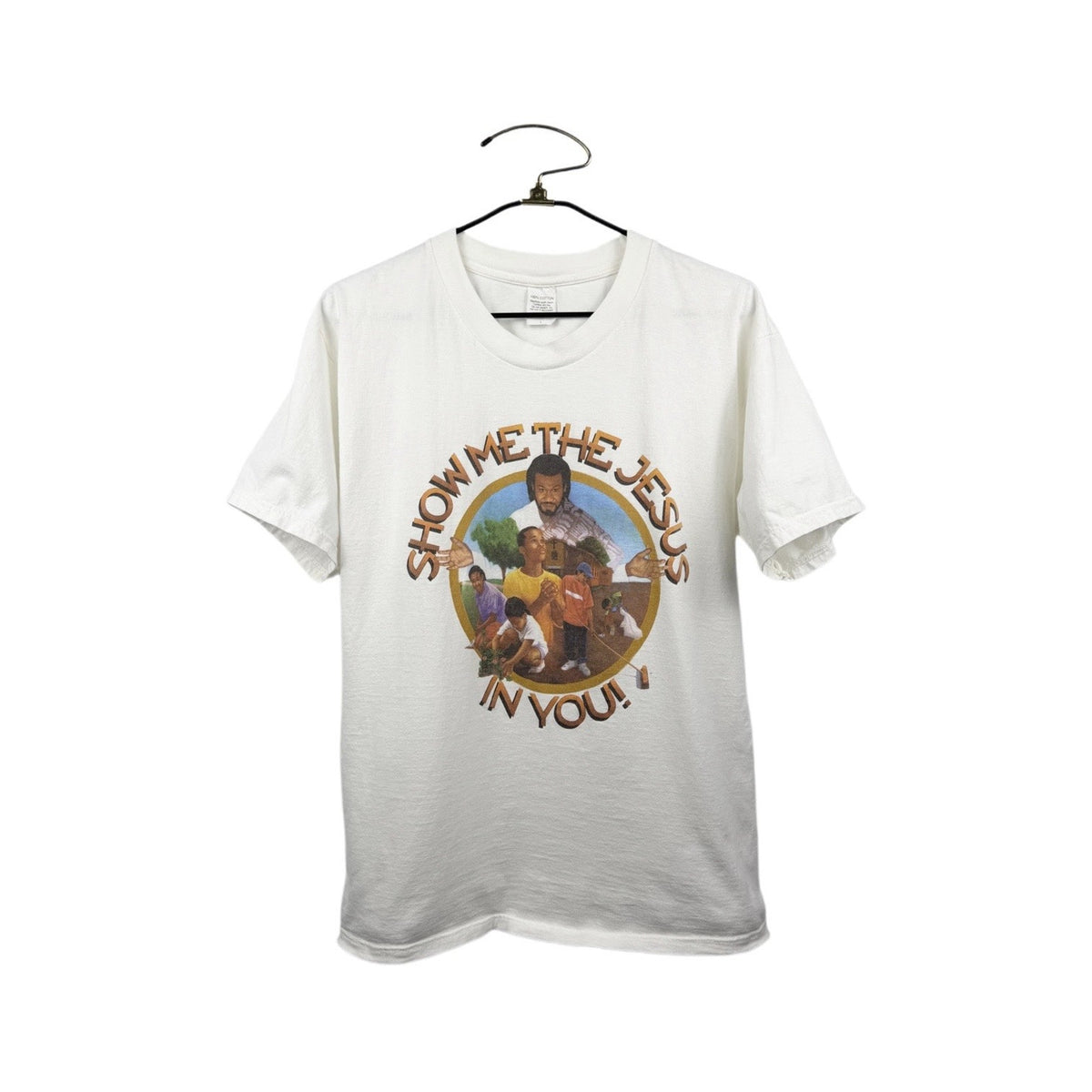 Vintage Show Me The Jesus In You Black Jesus Rare Tee Religion Tee Large 22x28