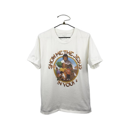 Vintage Show Me The Jesus In You Black Jesus Rare Tee Religion Tee Large 22x28