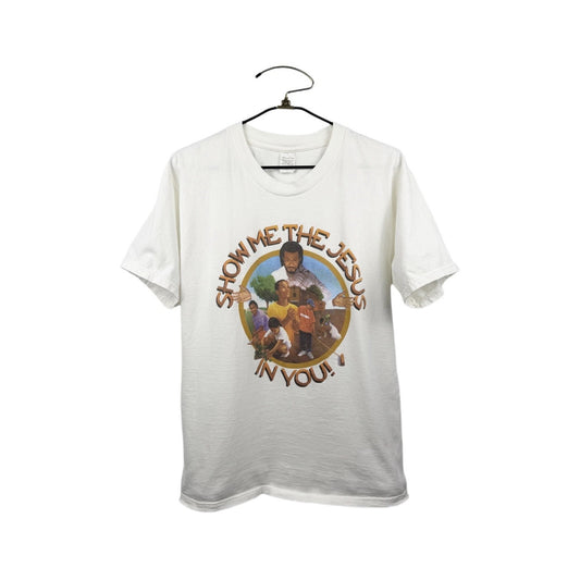 Vintage Show Me The Jesus In You Black Jesus Rare Tee Religion Tee Large 22x28