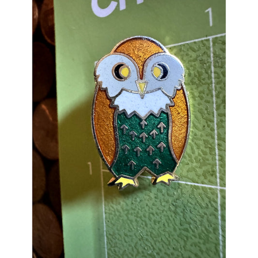 1970's enamel owl pin Aviva