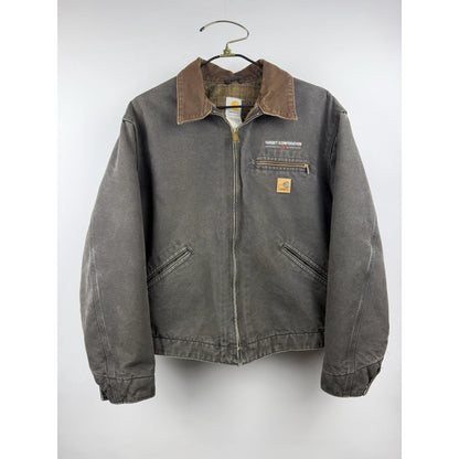 Carhartt Detroit Jacket J97 BLK Very Faded Black Canvas Blanket Lined XL 26.5x26