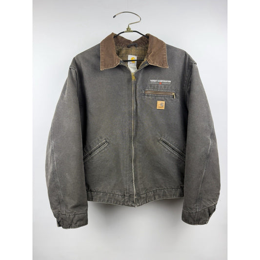 Carhartt Detroit Jacket J97 BLK Very Faded Black Canvas Blanket Lined XL 26.5x26