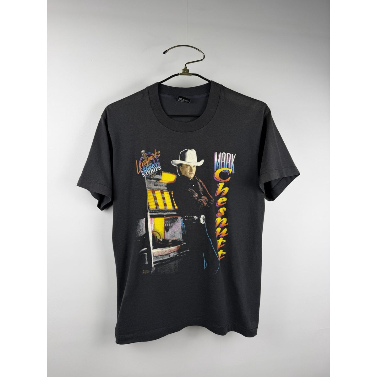 Vintage 1992 Mark Chesnutt Longnecks & Short Stories concert tee, L