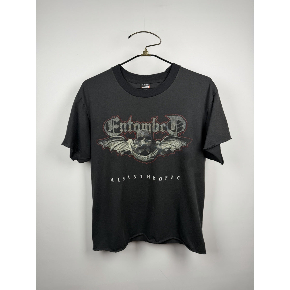 Vintage 1994 Entombed Misantropic Tour Canada Shirt Chopped Thrashed L 22x26