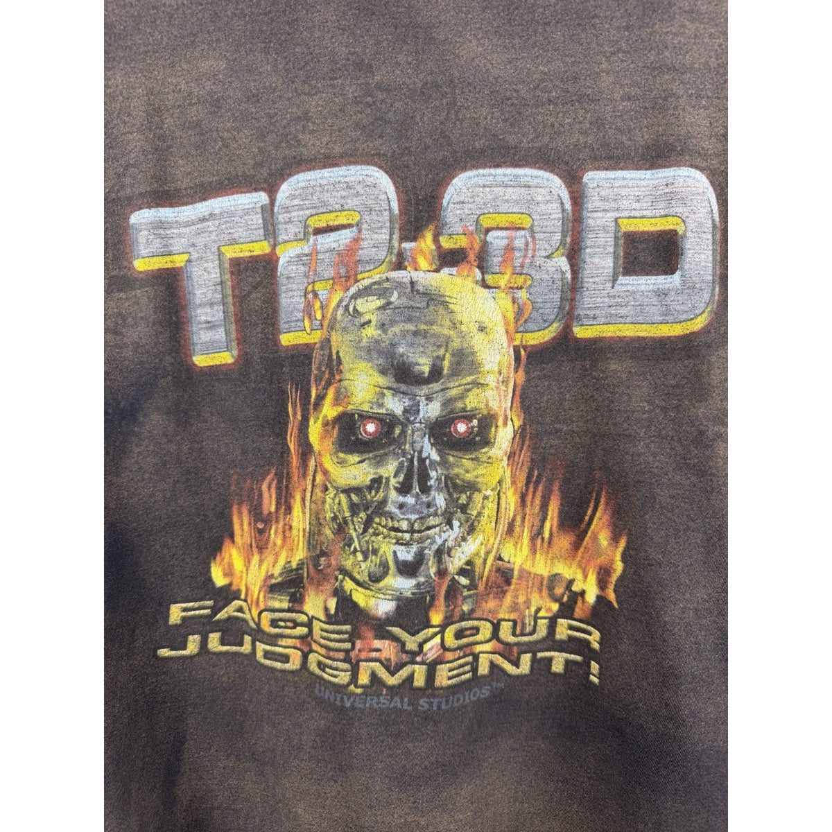 Vintage 90’s Terminator T2-3D Universal Studios Face Your Judgement Tee XL 23x26