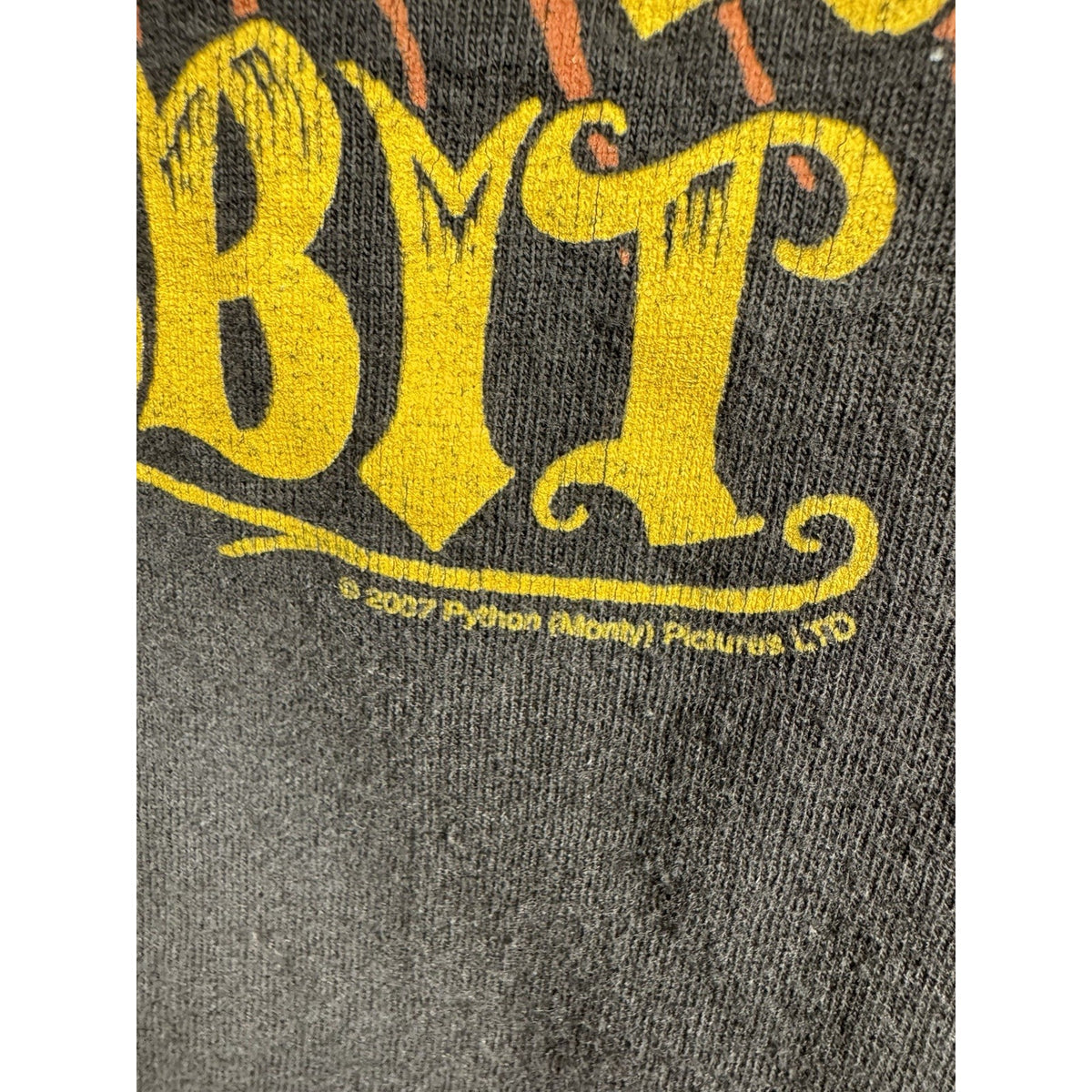 Vintage 2007 Monty Python Holy Grail Killer Rabbit Movie Promo Tee Black Mens L