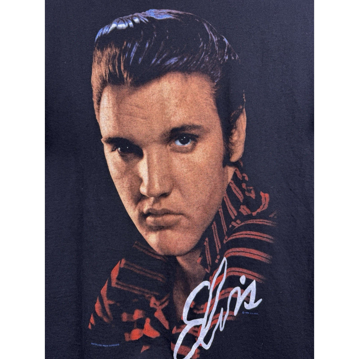 Vintage 1990 Elvis Portrait Winterland Rock Express Shirt Single Stitch XL 22x26