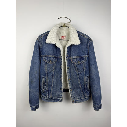 Vintage 1980s Levi's sherpa trucker denim jacket, USA made, L (40)