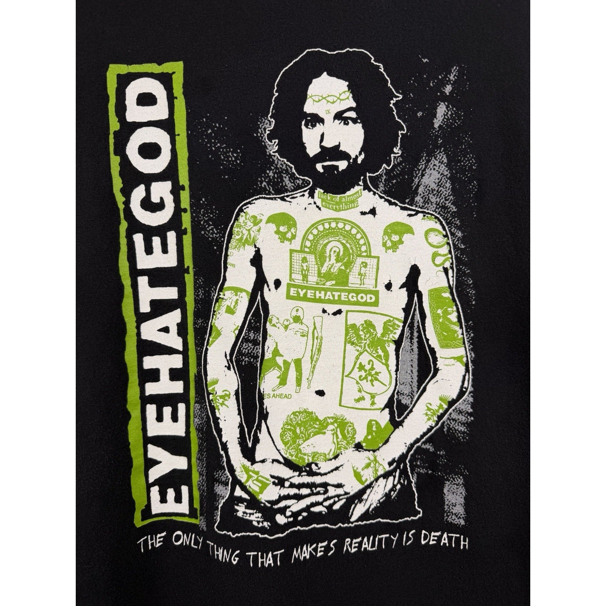 EYEHATEGOD Reality Is Death / For The Sick Charles Manson shirt, 2000s, XL