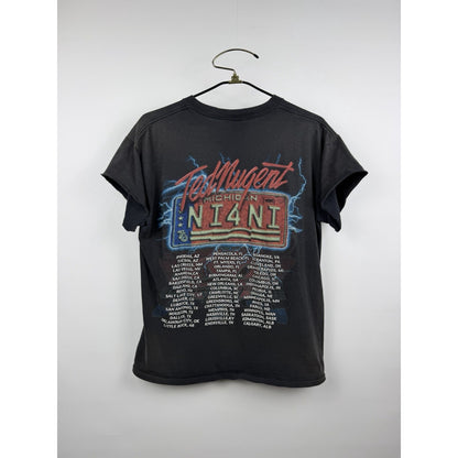 Vintage 1999 Ted Nugent Millennium Madman Distressed & Chopped Tee Large 23x26
