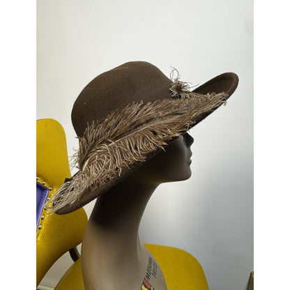 Ostrich Feather Wide Brim Hat Couture