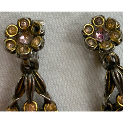Vintage 1954 Hollycraft Regency Deco Glam Oversized Lavender Clip Earrings