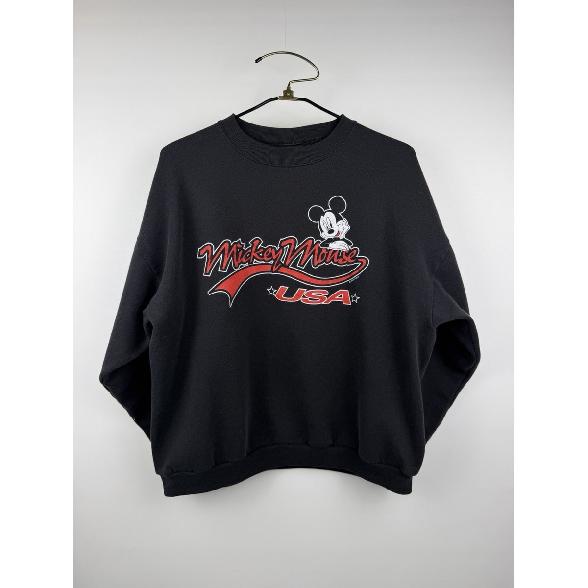 Vintage 90s Disney Mickey Mouse Jerry Leigh black crewneck, USA, XL