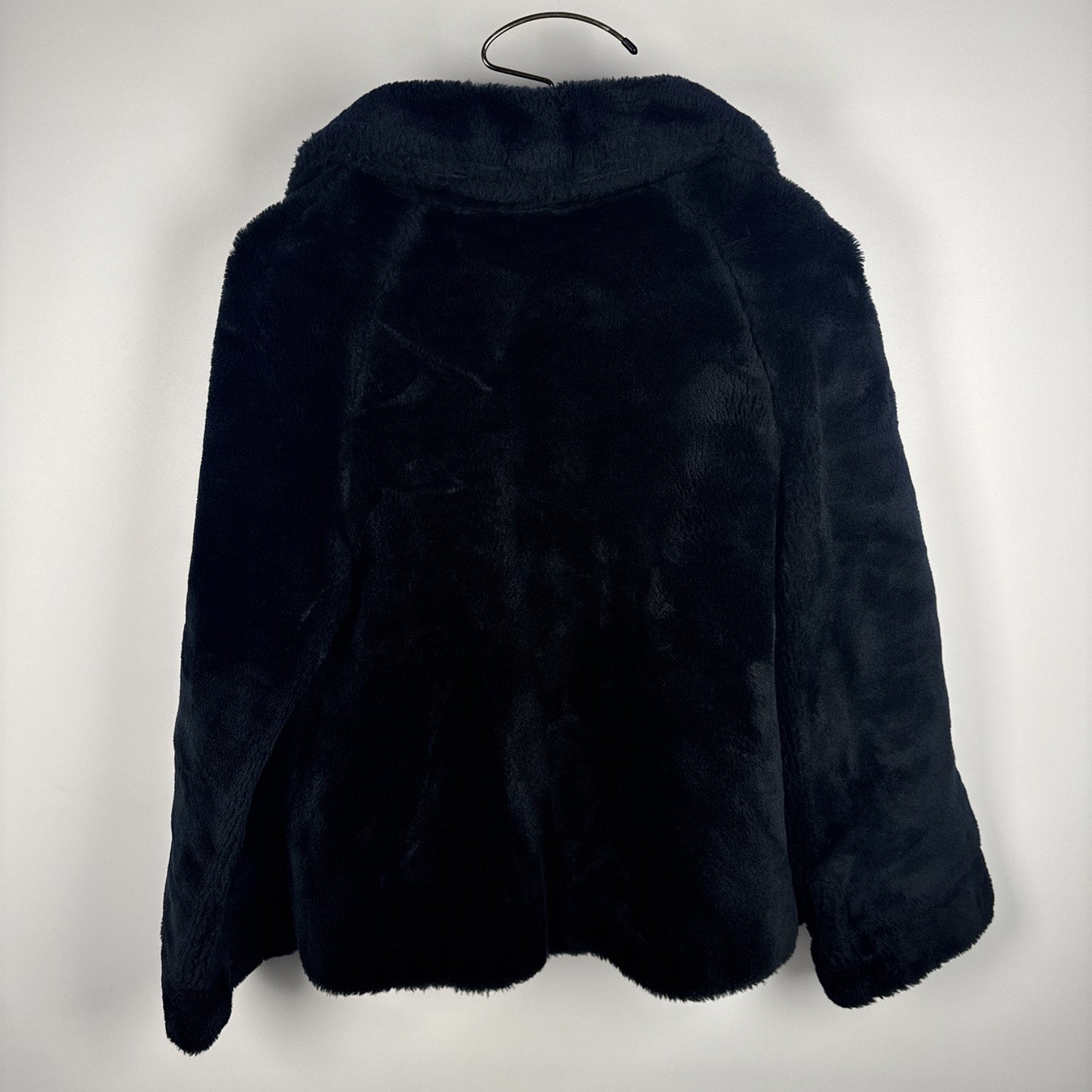 Vintage 1950's Black Faux Fur Coat Short Swing coat Excellent Condition medium
